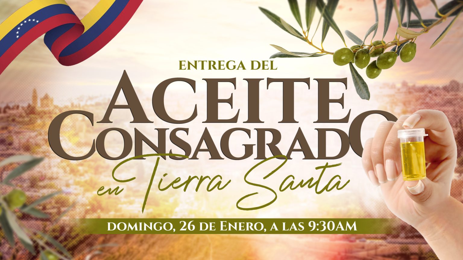 Entrega del Aceite Consagrado en Tierra Santa